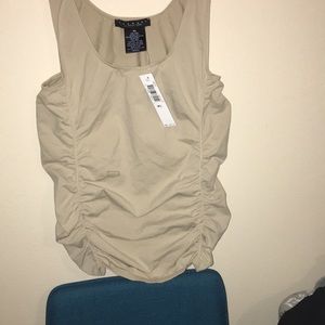 pleated skin color nude tank top